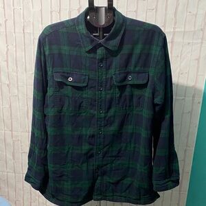 L.L. Bean Mens Fleece Lined Button Down Flannel Shirt size L